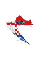Flag of Croatia Overlaid on the Croatian Map Journal