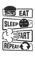 Eat Sleep Fart Repeat: Graph Paper 5x5 Notebook for People who like Humor Sarcasm