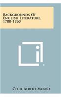 Backgrounds of English Literature, 1700-1760