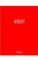 Notebook for Cornell Notes, 120 Numbered Pages, #BUSY, Red Cover