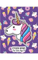 Sticker Books For Girls Age 9: Blank Permanent Sticker Book