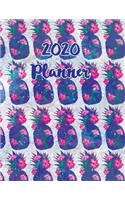 2020 Weekly Monthly Planner Pineapple Blue Patterns