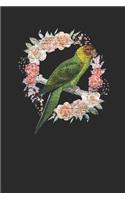 Parrot With Wreath: Parrots Notebook, Dotted Bullet (6" x 9" - 120 pages) Animal Themed Notebook for Daily Journal, Diary, and Gift