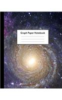 Graph Paper Notebook: 5 x 5 squares per inch, Quad Ruled - 7.5 x 9.25 Colorful Purple Milkyway Galaxy Math and Science Composition Notebook for for Children, Kids, Girls,
