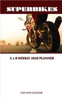 Superbikes 5 x 8 Weekly 2020 Planner: One Year Calendar