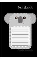 Notebook: Koala Bear Composition Notebook Journal Diary for Kids Girls Boys Students Black / Cute Koala Bear 6''x9'' Graphpaper 120 Pages The little notebook 