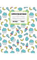 Composition Notebook Wide Ruled: Size 7.5 " x 9.25 " - Pretty Colourful Workbook for Little Princesses Girls Kids Teens Students for School Home College Writing Notes - Journal for 