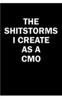 The Shitstorms I Create As A CMO: Funny gag gift for snark sarcastic CMO - blank lined notebook