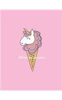 Believe in unicorn: Unicorn on pink cover and Lined pages, Extra large (8.5 x 11) inches, 110 pages, White paper(3 Unicorn on Pink Bluenotebook)