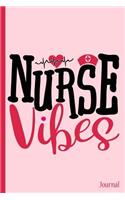 Nurse Vibes Journal: Vintage Hat Heart Heartbeat RN LVN Emergency Room Hospital Health Care - 6 X 9" - Notebook, Diary, Doodle, Write, Notes, Sketch Pad, Blank Book