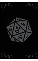 RPG Notes: Journal for Logging Notes and Maps for Your Pen and Paper Adventures (Hex Grid / Dungeon Black D20 Dice)