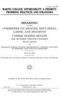Making college affordability a priority: promising practices and strategies