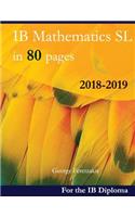 Ib Mathematics SL in 80 Pages: 2018-2019