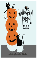 halloween party oct 31 st open 8.00 pm coloring book for adults