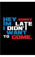 Hey sorry i'm late I ddint want to come