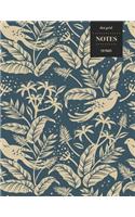 Dot Grid Notes 110 Pages: Vintage Floral Premium Notebook for Professionals and Students, Teachers and Writers - Light Blue Bird Pattern