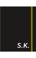 S.K.: Classic Monogram Lined Notebook Personalized With Two Initials - Matte Softcover Professional Style Paperback Journal Perfect Gift for Men and Women