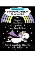 Kindergarten Teacher Appreciation Gift Lined Journal Notebook