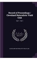 Record of Proceedings / Cleveland Naturalists' Field Club