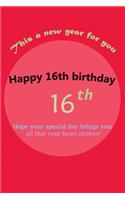 Happy 16th Birthday: Funny Birthday gift, size:6x9, 120 pages, for girls and boys