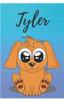 Tyler dog coloring book / notebook / journal / diary: Personalized Blank Girl & Women, Boys and Men Name Notebook, Blank DIN A5 Pages. Ideal as a Uni ... Christmas & Birthday gift for women.