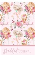 Ballet Journal: Ballet and Roses themed journal with lined and decorated pages