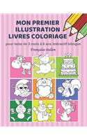 Mon premier illustration livres coloriage pour bebe de 3 mois à 6 ans intéractif bilingue Française italien