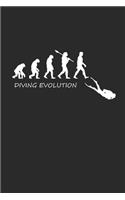 Diving Evolution: Notebook Diving Planer Diver Notizbuch kariert squared Tauch Journal 6x9