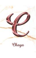 Chaya: 1 Year Weekly Planner with Note Pages (12 Months) - White Marble Rose Gold Pink Effect Letter C - 2020 - 2021 - Week Planning - Monthly Appointment 