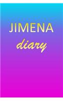 Jimena: Journal Diary - Personalized First Name Personal Writing - Letter J Blue Purple Pink Gold Effect Cover - Daily Diaries for Journalists & Writers - J