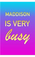 Maddison: I'm Very Busy 2 Year Weekly Planner with Note Pages (24 Months) - Pink Blue Gold Custom Letter M Personalized Cover - 2020 - 2022 - Week Planning - 