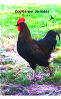 Coq Carnet de notes: Journal A5 ligné original de 119 pages- Une belle idée de cadeau pour les amoureux des animaux