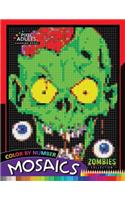 Color by Number Mosaics: Zombie Collection Pixel for Adults Stress Relieving Design Puzzle Quest