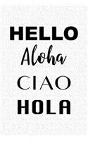 Hello Aloha Ciao Hola