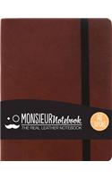 Monsieur Notebook - Real Leather A6 Brown Dot Grid
