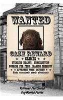 Retriever Flat-Coated Dog Wanted Poster: Weekly Planner Notebook 365 Daily - 52 Week Journal 120 Pages 6x9
