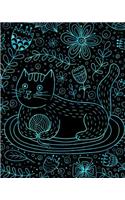 Bullet Journal Notebook Cute Cat in Flowers Pattern 7