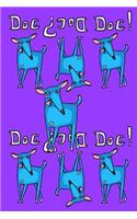 Bullet Journal Notebook for Dog Lovers, Blue Dogs in a Row 4: Graph Design - 162 Numbered Pages with 150 Graph Style Grid Pages, 6 Index Pages and 2 Key Pages for Journaling, Writing, Planning and Doodling, for