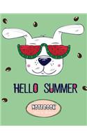 Hello Summer Notebook Dot&Graph: Dog Of The Green Book Cover Notebook Journal Diary, 110 pages, DOTGrid 55pages&GRAPH 55pages 8.5" x 11"(1 Hello Summer Notebook Dot&graph)