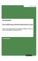 Die Aufführung mittelhochdeutscher Lyrik