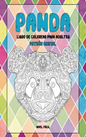 Libro de colorear para adultos - Nivel fácil - Patrón animal - Panda
