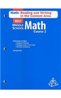 Holt Middle School Math: Math: Reading and Writing in the Content Area, Course 2