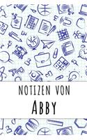 Notizen von Abby: Kariertes Notizbuch mit 5x5 Karomuster für deinen personalisierten Vornamen