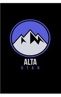 Alta: Utah Notebook For Work, Home or School With Lined College Ruled White Paper. Note Pad Composition Journal For Skiing And Snowboarding Fans. Back To 