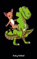 Fantasy Notebook: Chihuahua Riding T-Rex Dinosaur Notebook