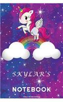 Skylar's Unicorn Rainbow Notebook: Lined Notebook