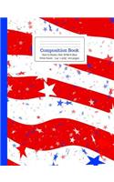 Composition Book Stars & Stripes, Red, White & Blue Wide Ruled