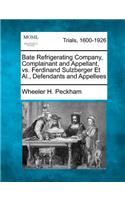 Bate Refrigerating Company, Complainant and Appellant, vs. Ferdinand Sulzberger et al., Defendants and Appellees