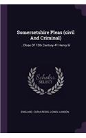 Somersetshire Pleas (civil And Criminal)