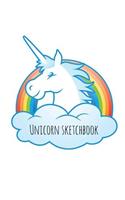 Unicorn Sketchbook - Unicorn In The Rainbow Clouds